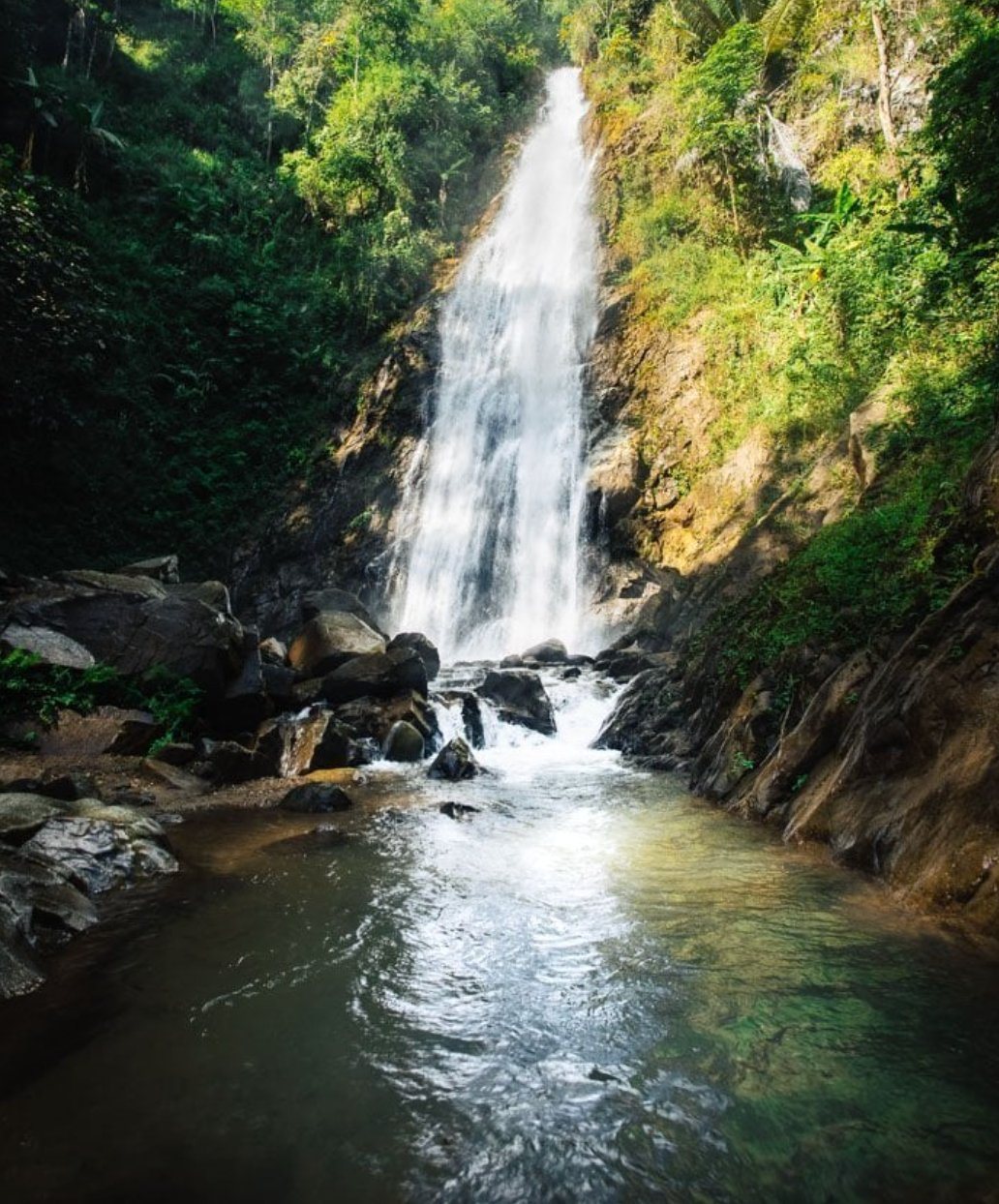 Jungle waterfall and natural swimming pool near Chiang Rai